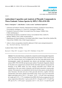 Antioxidant Capacities and Analysis of Phenolic Compounds in