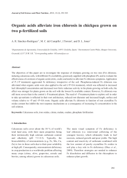Organic acids alleviate iron chlorosis in chickpea grown on