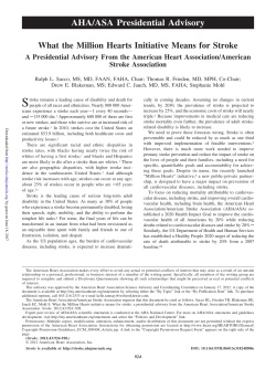 AHA/ASA Presidential Advisory