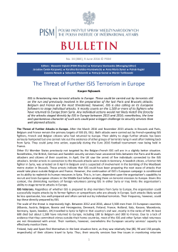 The Threat of Further ISIS Terrorism in Europe