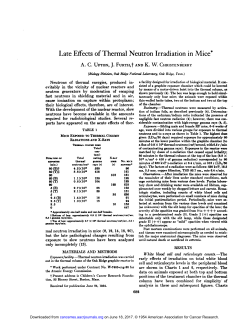 Late Effects of Thermal Neutron Irradiation in Mice