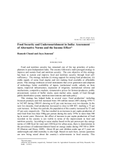 Food Security and Undernourishment in India