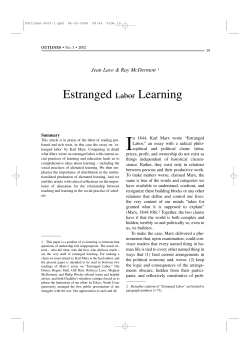 Estranged Labor Learning - Outlines. Critical Practice Studies