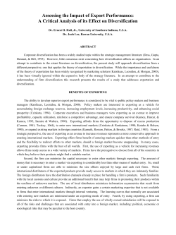 Assessing the Impact of Export Performance: A Critical