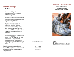 Overdraft Privilege Service