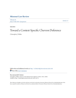 Toward a Context-Specific Chevron Deference