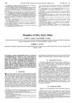 Densities of SiO2-AI2O3 Melts