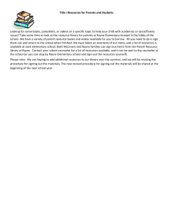 Title I Resources for Parents and Students Looking for some books