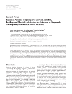 Seasonal Patterns of Sporophyte Growth, Fertility, Fouling, and