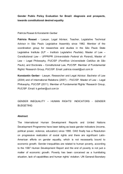 Gender Public Policy Evaluation for Brazil