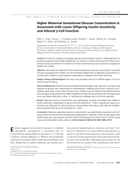 Higher Maternal Gestational Glucose Concentration Is Associated