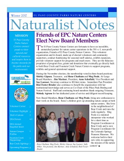 Friends of EPC Nature Centers Elect New Board Members