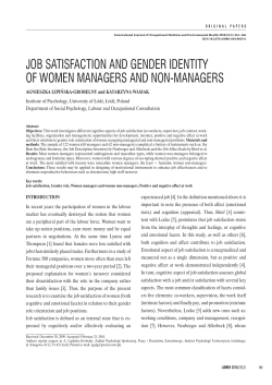 job satisfaction and gender identity of women managers and non