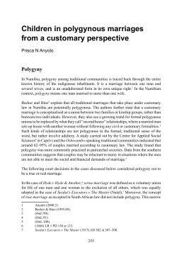 Children in polygynous marriages from a customary perspective