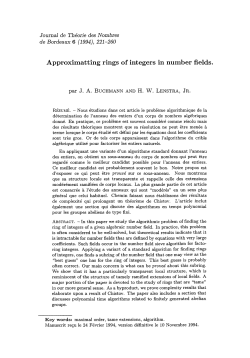 Approximatting rings of integers in number fields.