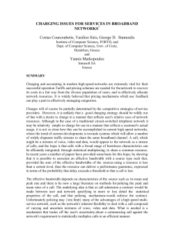 Charging Issues for Services in Broadband Networks