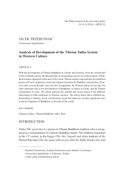 JACEK TRZEBUNIAK* Analysis of Development of the Tibetan Tulku