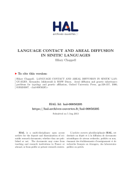language contact and areal diffusion in sinitic languages - Hal-SHS