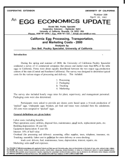 California Egg Processing, Transportation, and Marketing Costs