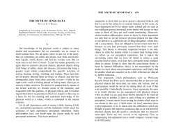 the myth of sense-data - Austen Clark, Some Resources for self