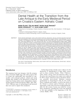 Dental Health at the Transition from the Late Antique to the Early