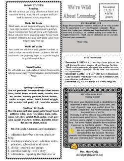 November 27, 2013 4th/5th grades 1. adjective