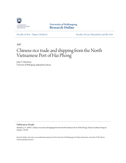 Chinese rice trade and shipping from the North Vietnamese Port of