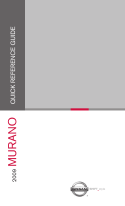 2009 Murano Quick Reference Guide