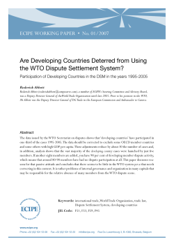 Are Developing Countries Deterred from Using