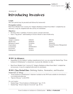 Introducing Invasives