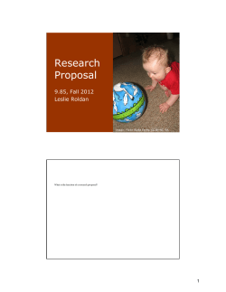 9.85 Assignments: Research proposal