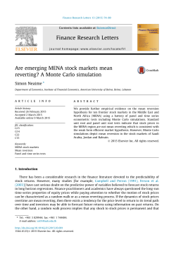 Are MENA Stock Markets Mean Reverting?