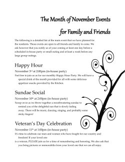 The Month of November Events for Family and Friends