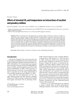 Efiects of elevated CO2 and temperature on interactions of zucchini