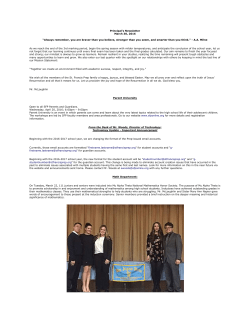 Principal`s Newsletter March 30, 2016 &ldquo;Always remember, you are