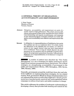a general theory of delegation, accountability and empowerment