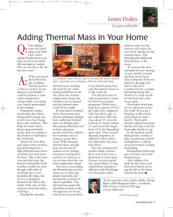 Adding Thermal Mass in Your Home
