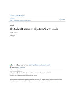 The Judicial Discretion of Justice Aharon Barak
