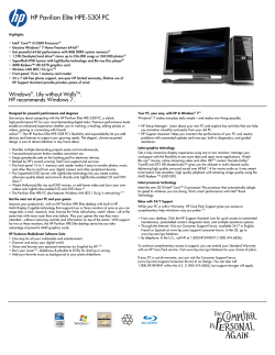 HP Pavilion Data Sheet