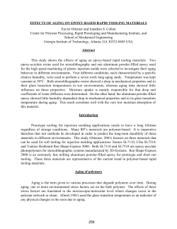 EFFECTS OF AGING ON EPOXY-BASED RAPID TOOLING