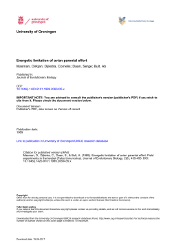 Energetic limitation of avian parental effort: Field experiments in the