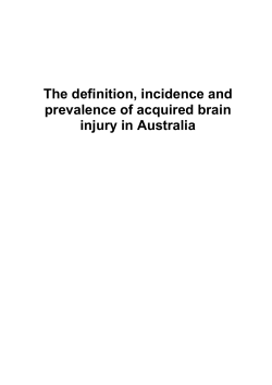 The definition, incidence and prevalence of acquired brain injury in