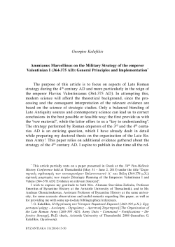Georgios Kalafikis Ammianus Marcellinus on the Military Strategy of