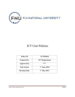 ICT User Policies - Fiji National University