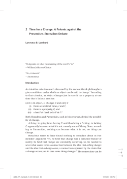 2 Time for a Change: A Polemic against the Presentism–Eternalism