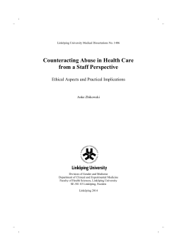 Counteracting Abuse in Health Care from a Staff Perspective