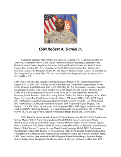 CSM Robert A. Daniel, Jr., USA