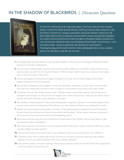 IN THE SHADOW OF BLACKBIRDS | Discussion Questions