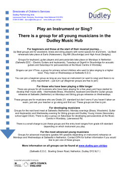 Play an Instrument or Sing? There is a group for all young musicians