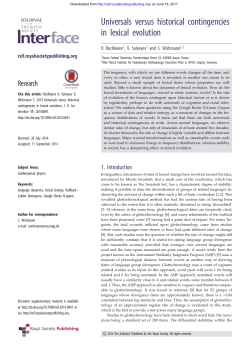 Universals versus historical contingencies in lexical evolution
